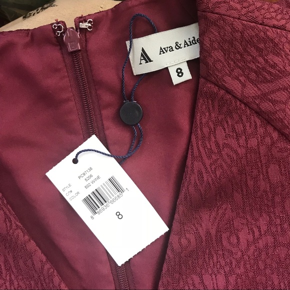 Ava & Aiden Marsala Jacquard Dress - Picture 3 of 4